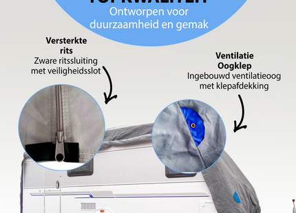 Caravanhoes - Caravan beschermhoezen - Camperhoezen - Waterdicht -  UV-bestendig  - Maat S - 4,60 x 2,50 x 2,20 M -  (170g/m²)