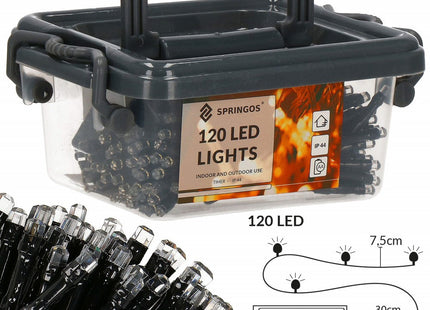 Kerstverlichting | Kristalvorm | 9 m | Batterij | 120 LED | Koel Wit