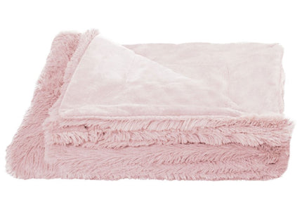Plaid | Sprei | Deken | 160 x 200 cm | Pluche | Lichtroze