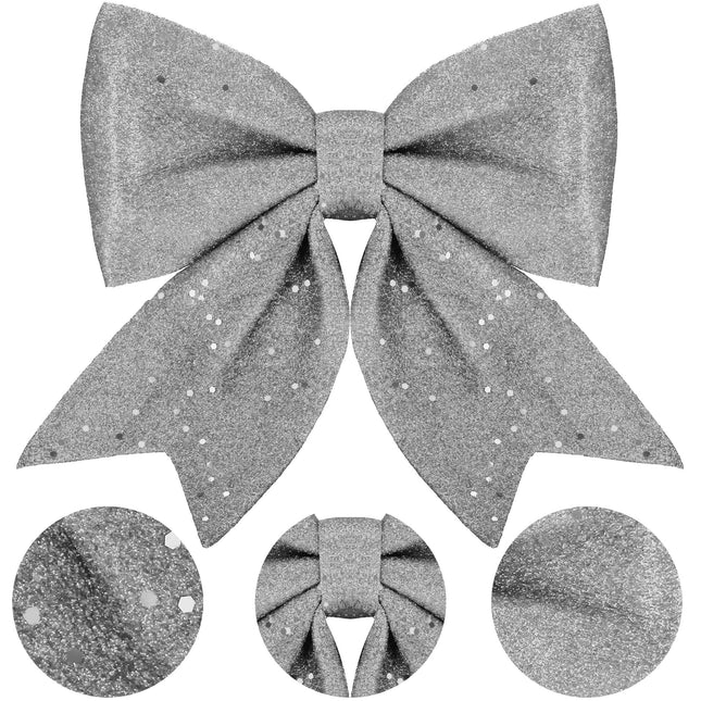 Kersthanger | Kerstversiering | Kerstdecoratie Voor Binnen | Kerststrik | Zilver | 30 cm | 1 Stuk