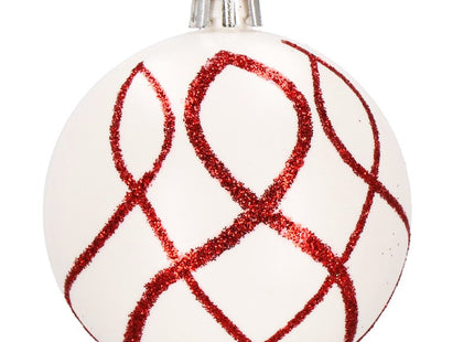 Kerstballen | 30 Stuks | 6 cm | Rood/Wit