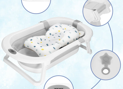 Opvouwbaar Baby Bad - Opvouwbaar - Draagbaar - Met Stop - Thermometer - Kussen - Tot 12 Maanden - 40 L - Wit - 79 x 49 x 22 cm