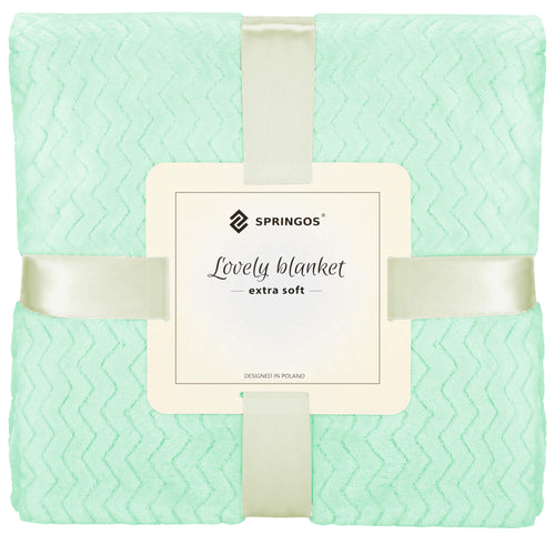 Lichtgroene pluche plaid