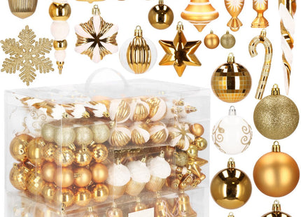 Kerstballen | 153 Stuks | Goud/Wit