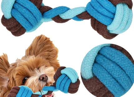 Hondenspeelgoed - Bijtring - Honden - Touw - 17 cm - Blauw