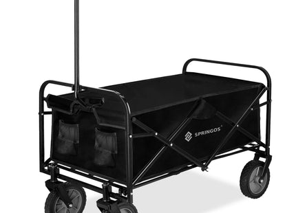 Bolderkar - Opvouwbaar - Strandkar - Tuinkar - Zwart - 80 KG - 90 x 52 x 120 Cm