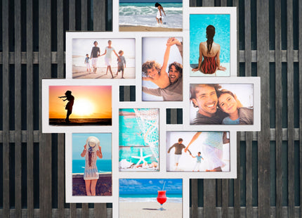 Fotolijst - 10 Foto's - Collage - Staand/Liggend - 48,5 x 53 cm - Wit