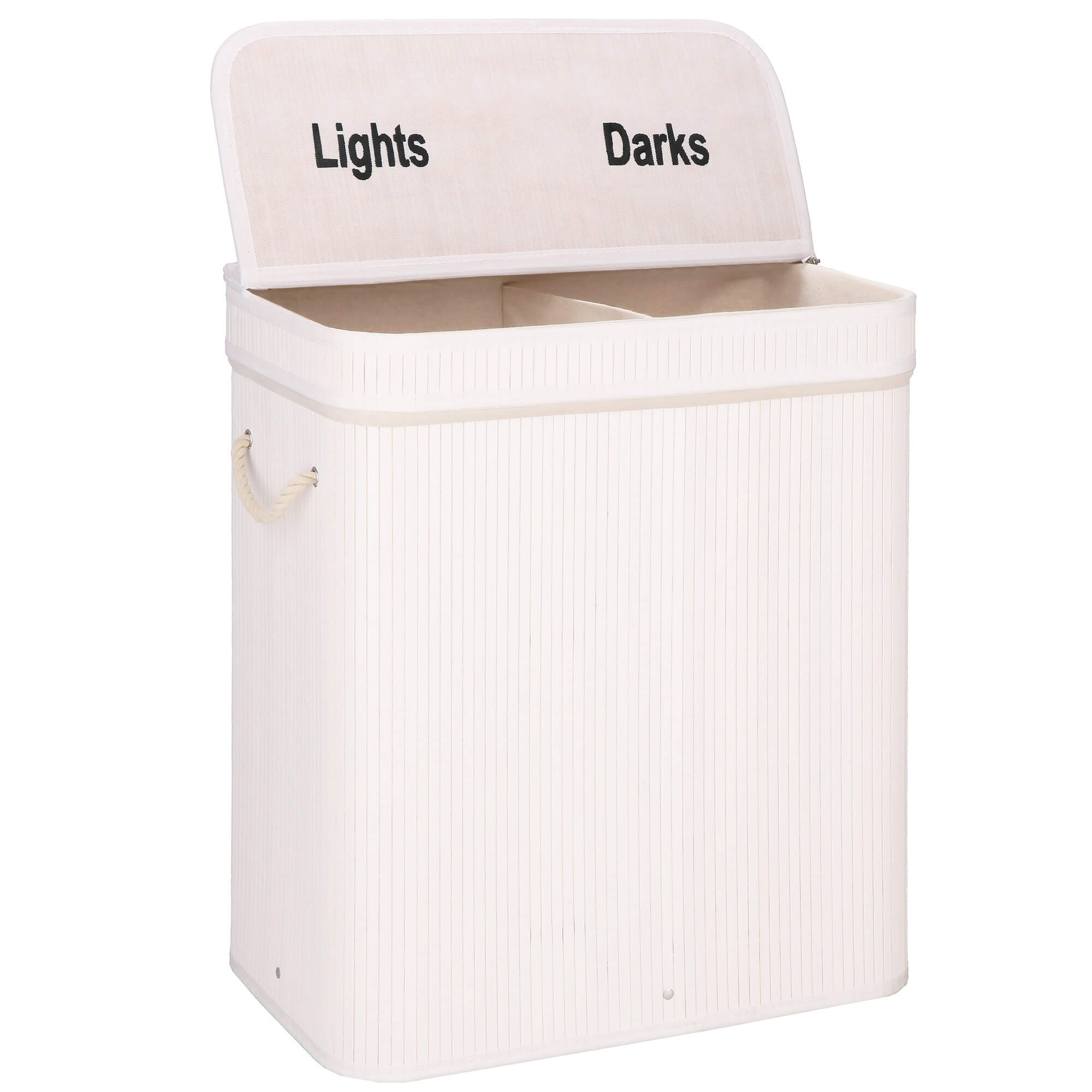 Wasmand | 100 Liter | 2 Vakken | Lights | Darks | Wit