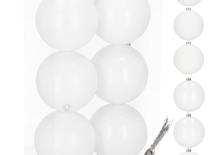 Kerstballen | 6 Stuks | 10 cm | Wit