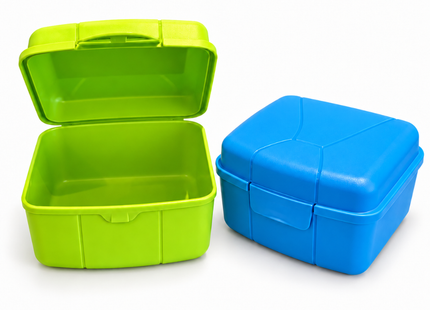 Lunchboxen 0,9 Liter – Set van 12 Stuks – Vershoudbakjes met Klikdeksel – Groen en Blauw