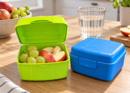 Lunchboxen 0,9 Liter – Set van 12 Stuks – Vershoudbakjes met Klikdeksel – Groen en Blauw