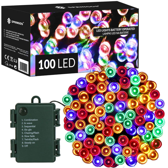 Kerstverlichting | 10,5 m | Batterij | 100 LED | Multicolor