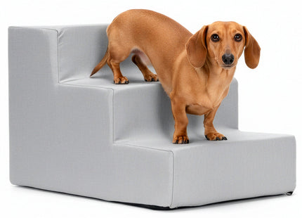 Hondentrap - Hondenloopplank - 3 Hellingen - Opstapje - Voor Grote en Kleine Honden - Zachtgrijs  - 30 Cm