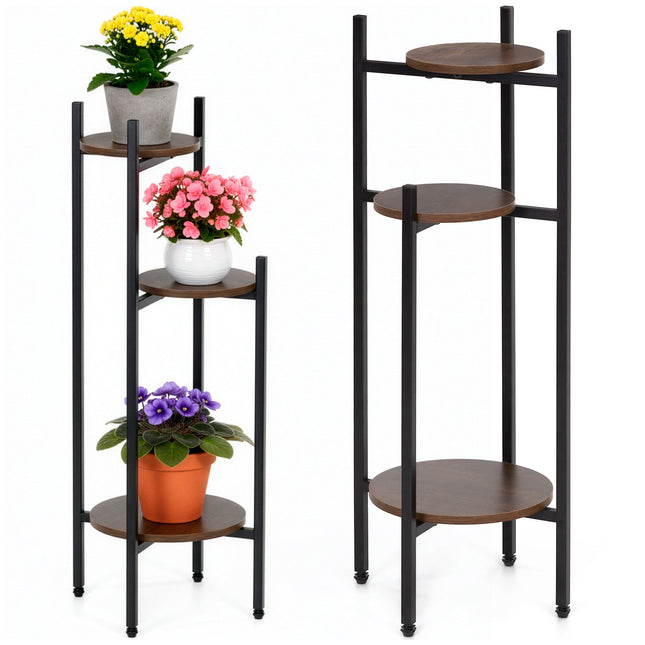 Plantenstandaard - Bloemenstandaard - Plantenrek - Bloementrap - Metaal - 3 laags - 81 Cm - Zwart