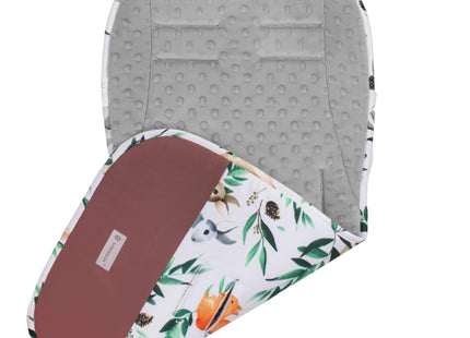 Inlegkussen - Kinderwagenmatras - Kinderwagen Accessoires - Katoen - Polyester - Dieren - Bladeren - Veelkleurig - 37 x 78 cm