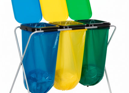 Vuilniszakkenhouder - Frame voor Afvalzakken - Standaard - 2 delen - Geel/Groen/Blauw - 30 Kg