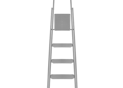 Huishoudtrap - Ladder - Keukentrapje - 5 - Etages - Antislip - Opvouwbaar - Grijs - 150 KG - Grijs
