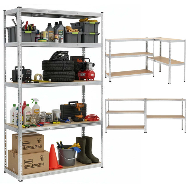 Opbergrek - Stellingkast - 1000 KG - Metaal - Zwart - 205 x 120 x 45 cm