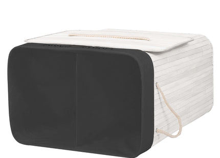 Dubbele Wasmand | 105 L | Met Deksel | Polyester | Grijs | Wit