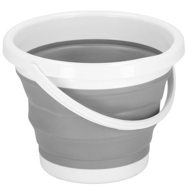 Emmer | Opvouwbare Emmer | Rond | 5L | Grijs/Wit