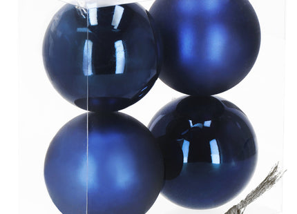 Kerstballen | 4 Stuks | 12 cm | Marineblauw