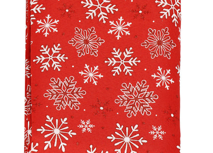 Tafelkleed -Kerst - Sneeuwvlokken- Rood - Polyester - 140 x 220 CM