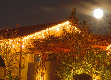 IJspegel Verlichting | 12 m + 2.5 m Snoer | 300 LED | Warm Wit | Koppelbaar | Flash