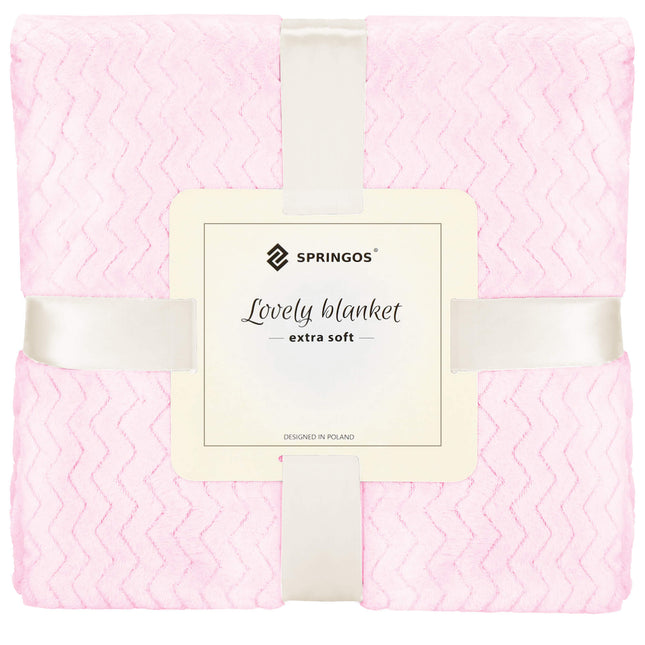 Plaid | Sprei | Deken | 70 x 160 cm | Pluche | Roze