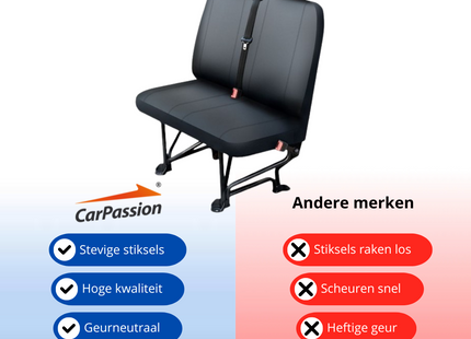 Autostoelhoes - Autostoelbeschermer - Stoelhoes - Bescherming - Kunstleder - Zwart - Tweepersoons - Transporter - Maat M