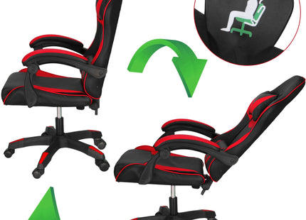 Gamestoel - Ergonomische Bureaustoel -  Verstelbaar - Rood/Zwart