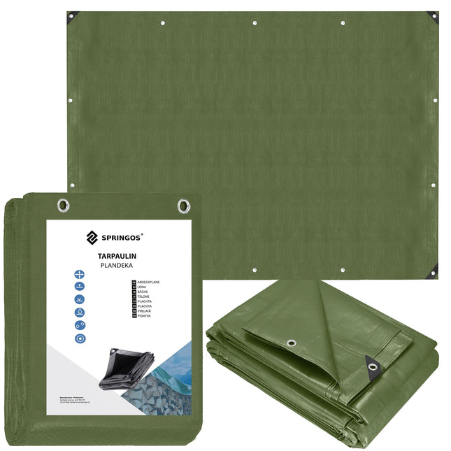 Afdekzeil | Dekzeil | Zeildoek | Waterdicht | PVC | 4 x 5 m | 120 g/m2 | Groen