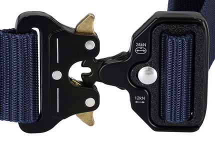 Riem | Gesp | Unisex | 125 cm | Marineblauw/Zwart