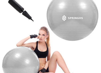 Fitness Bal | Grijs | Inclusief Pomp | 75 cm