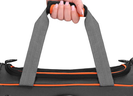 Reismand - Transporttas - Draagbaar - 5kg - Zwart - Oranje - 24 x 48 x 33 cm