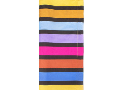 Strand Windscherm Met Stokken | Windscherm Strand | Windscherm Camping | 15 Meter | Multicolor/Zwarte strepen