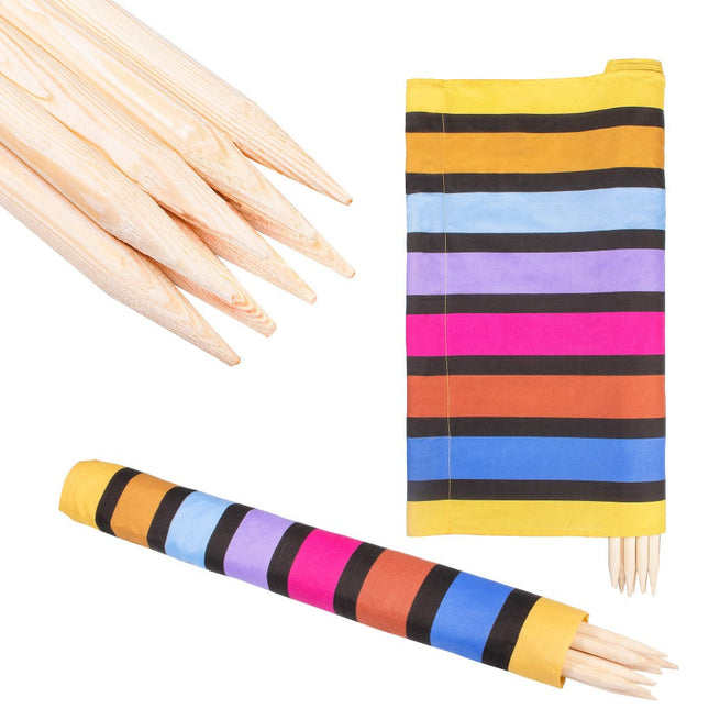 Strand Windscherm Met Stokken | Windscherm Strand | Windscherm Camping | 15 Meter | Multicolor/Zwarte strepen