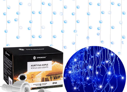 IJspegel Verlichting | 12 m + 2.5 m Snoer | 300 LED | Blauw | Koppelbaar | Flash
