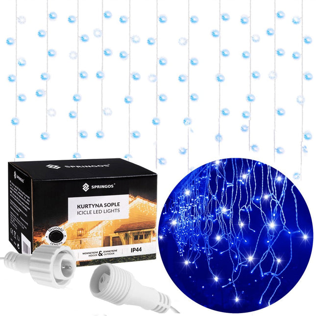 IJspegel Verlichting | 12 m + 2.5 m Snoer | 300 LED | Blauw | Koppelbaar | Flash