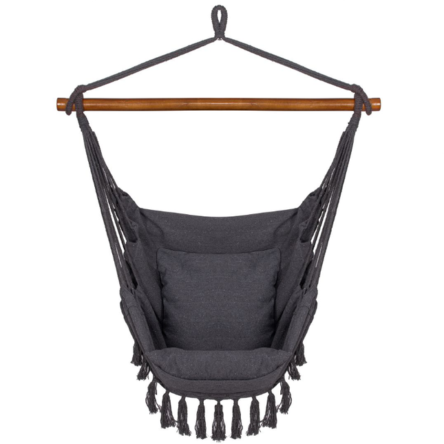 Hangstoel | Met 2 Kussens | Boekenvak | Grijs