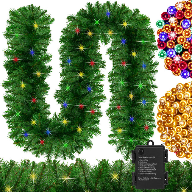 Kerstslinger | 2,7 m | Lichtgevend | Multicolor | Warm Wit | 50 Led