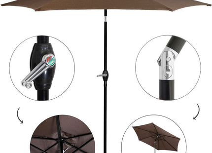 Parasol | Parasols | Kantelbaar | Met Ventilatie | Bruin | 250 cm