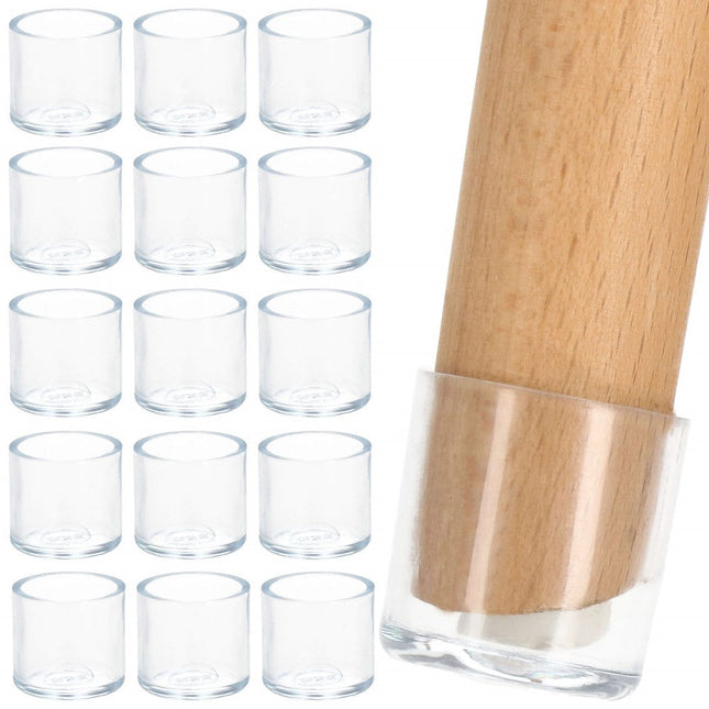 Stoelpoot Beschermers | Stoelpootdoppen | Vloerbescherming | 16 Stuks | 16 mm | Transparant