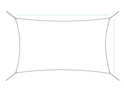 Schaduwdoek | Zonnezeil | Rechthoek | 3 x 2 m | 90% Schaduw | Grafiet |  160 g/m²