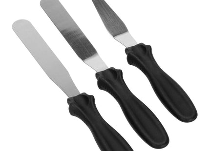 Spatel | Paletmes | 3 stuks | Zwart/Zilver