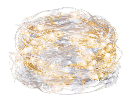 Draadverlichting Kerstboomverlichting - 100 LED - Microdraden - 9.9 M - Koel Wit/ Warm Wit