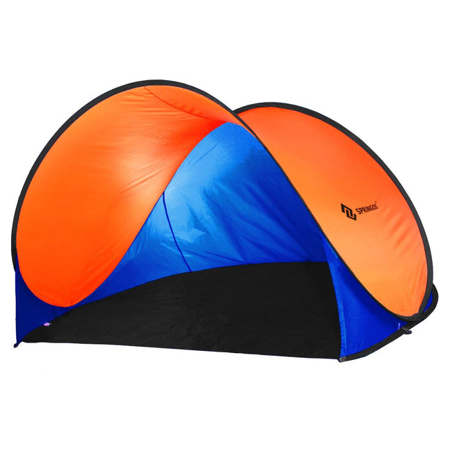 Strandtent | Pop-Up Strandtent | UV Filter | Inclusief Draagtas | 120 x 150 x 110 cm | Blauw/Oranje