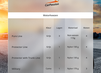 CarPassion Protector Motorhoes - Beschermhoes - Waterdicht &amp; Vorstbestendig - Maat XL - Grijs - 280 x 141 cm