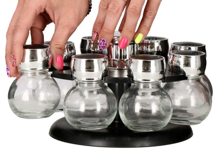 Kruidenrek | Kruidenrek Draaibaar | Kruidencarrousel | 9-delig | Zwart