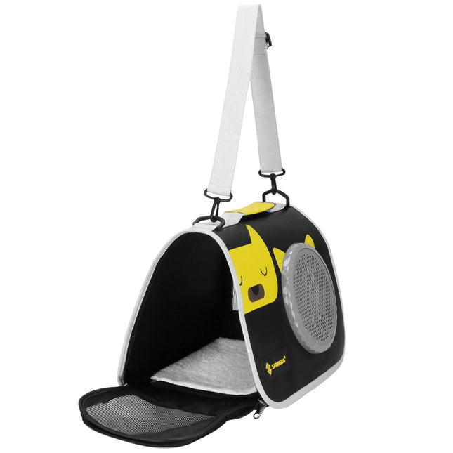 Reismand - Transporttas - Draagbaar - 10kg - Geel/Zwart - 24 x 40 x 24 cm