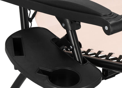 Tuinstoel | Ligstoel | Opvouwbaar | Verstelbaar | Ergonomische Hoofdsteun | Crème
